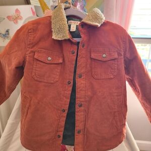 corduroy fall shirt jacket in pumpkin orange size 18M NWT